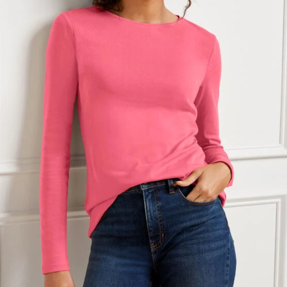 Talbots Pima Cotton Tee - Salmon Pink